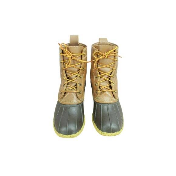 LL Bean 8" Unlined Ankle Duck Boots Round Toe Brown Leather Size 7 M - Picture 5 of 10